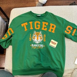 Stranger Things Hawkins High Sweatshirt NWT Green